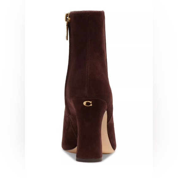 NEW Coach Carter Brown "Maple" Suede Pointed Toe High Heel Bootie - Picture 5 of 16